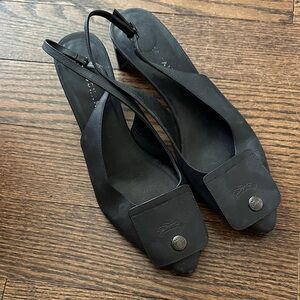 Longchamp Black Kitten Heels Size 9